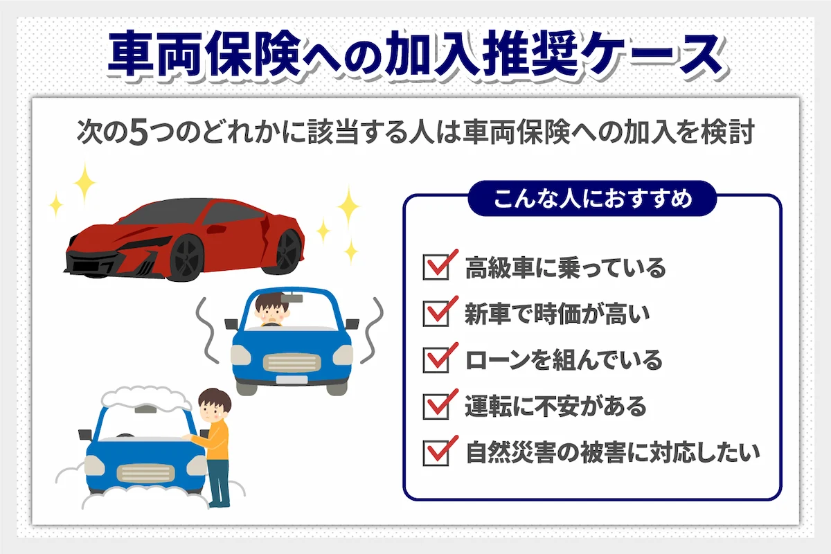 車両保険への加入推奨ケースや判断基準